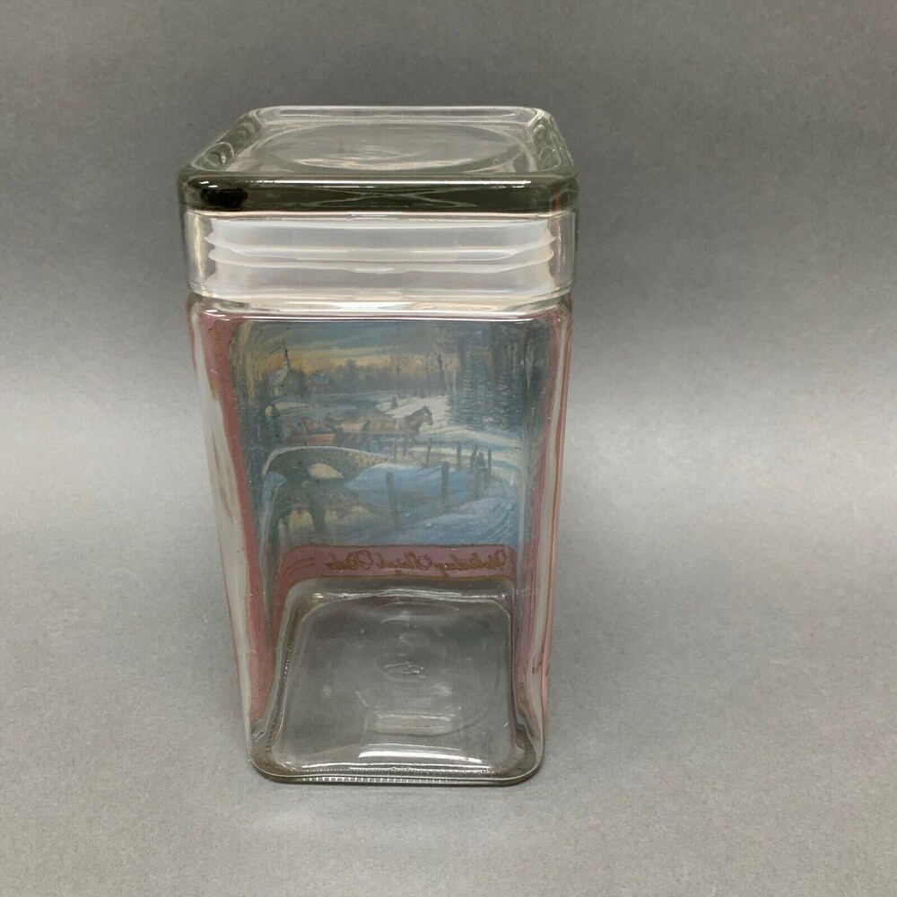 Sam Timm Empty Glass Storage Container Jar Holiday Sleigh Ride - Picture 3 of 7